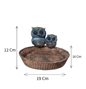 Owl Family Decorative Tray – Antique Finish Trinket Bowl